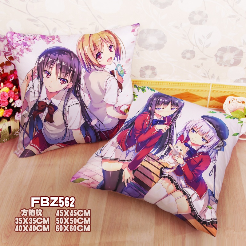 New Suzune Horikita Kiky Kushida Arisu Sakayanagi Classroom Of The Elite 45x45cm(18x18inch) Square Anime Dakimakura Throw Pillow Cover Fbz562