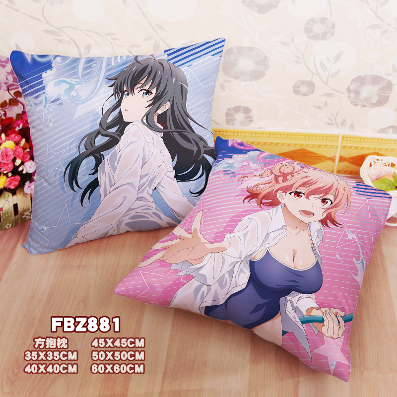 New Yukino Yukinoshita Yui Yuigahama Oregairu 45x45cm(18x18inch) Square Anime Dakimakura Throw Pillow Cover Fbz881
