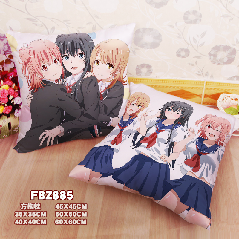New Yukino Yukinoshita Yui Yuigahama Oregairu 45x45cm(18x18inch) Square Anime Dakimakura Throw Pillow Cover Fbz885