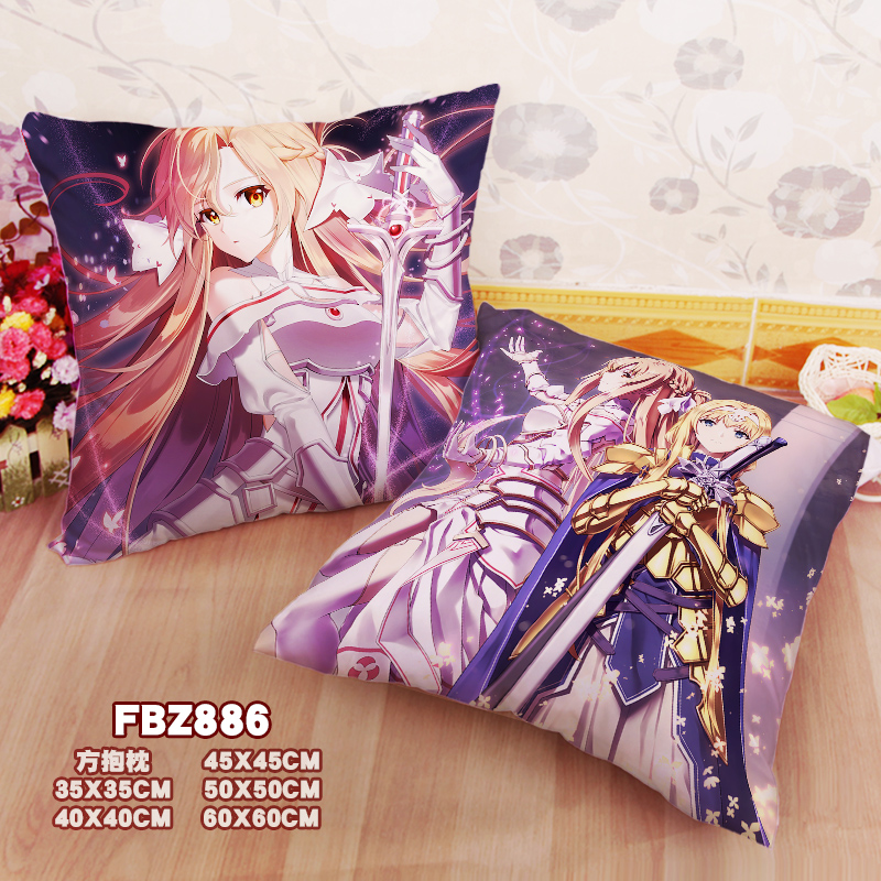 New Yuuki Asuna Alice Zuberg Sword Art Online 45x45cm(18x18inch) Square Anime Dakimakura Throw Pillow Cover Fbz886