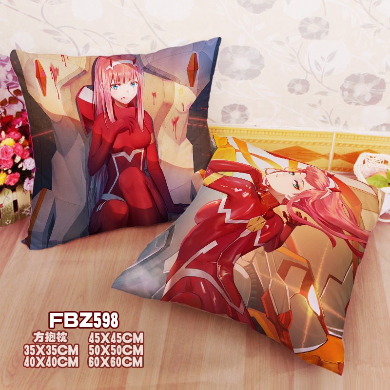 New Zero Two Darling In The Franxx 45x45cm(18x18inch) Square Anime Dakimakura Throw Pillow Cover Fbz598