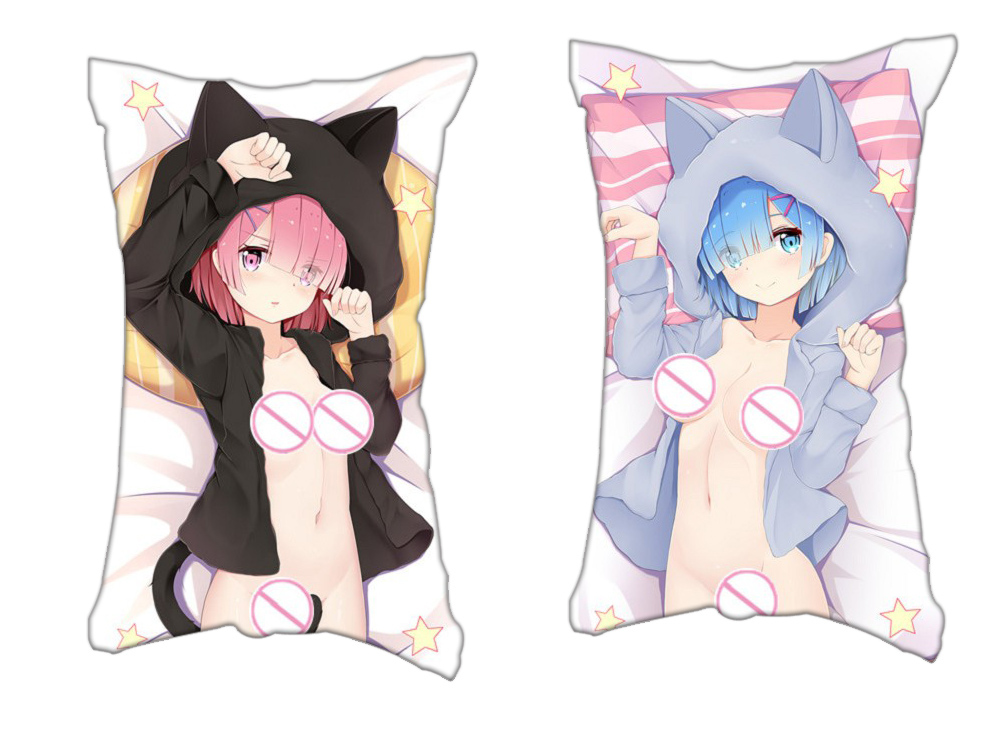 Rem Ram Re Zero Anime 2 Way Tricot Air Pillow With a Hole 35x55cm(13.7in x 21.6in)