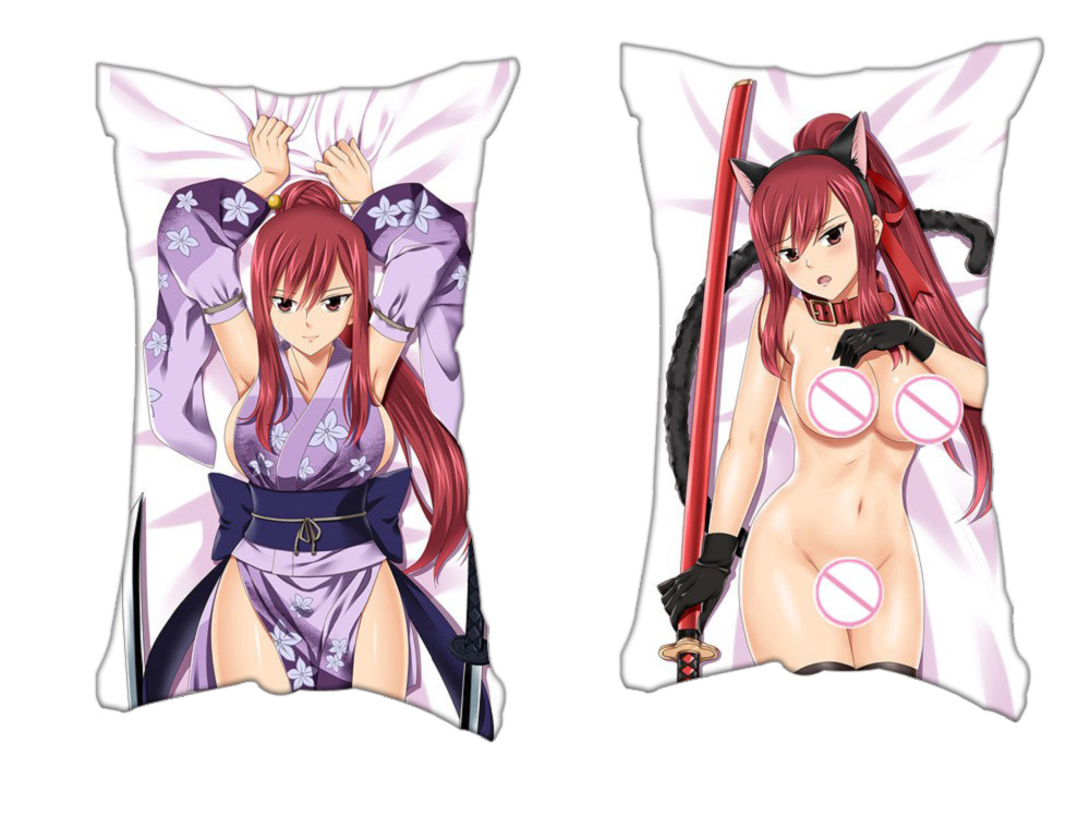 Fairy Tail Erza Scarlet Anime 2 Way Tricot Air Pillow With a Hole 35x55cm(13.7in x 21.6in)