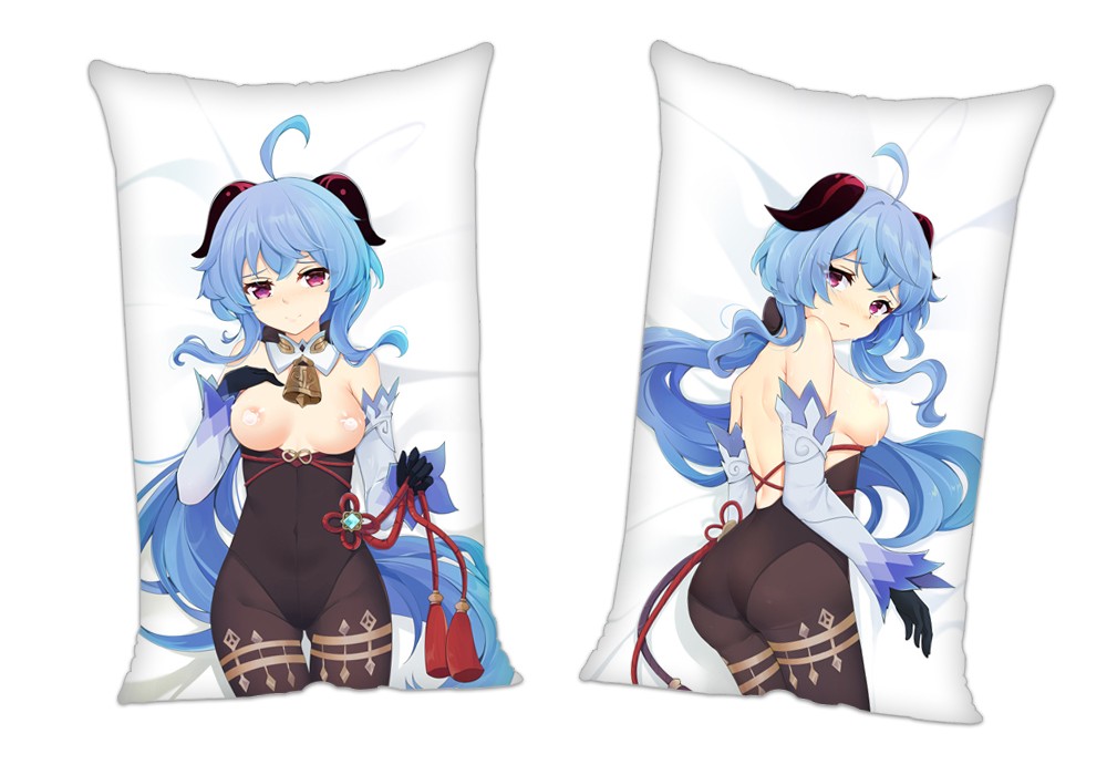 Genshin Impact Ganyu Anime 2 Way Tricot Air Pillow With a Hole 35x55cm(13.7in x 21.6in)