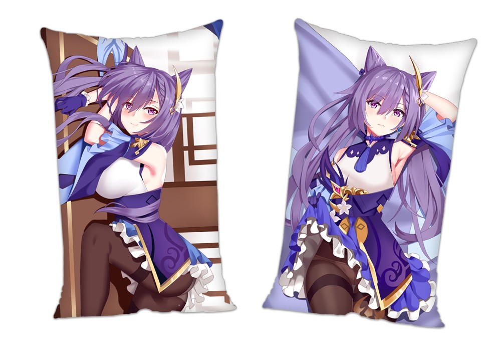 Genshin Impact Keqing Anime 2Way Tricot Air Pillow With a Hole 35x55cm(13.7in x 21.6in)