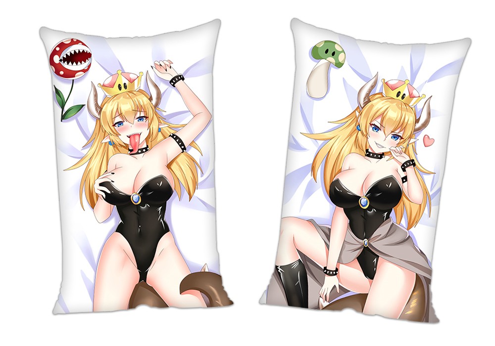 Super Mario Bowsette Princess Bowser Anime 2 Way Tricot Air Pillow With a Hole 35x55cm(13.7in x 21.6in)