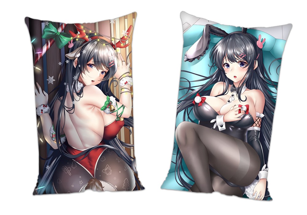 Rascal Does Not Dream of Bunny Girl Senpai Sakurajima Mai Anime 2 Way Tricot Air Pillow With a Hole 35x55cm(13.7in x 21.6in)
