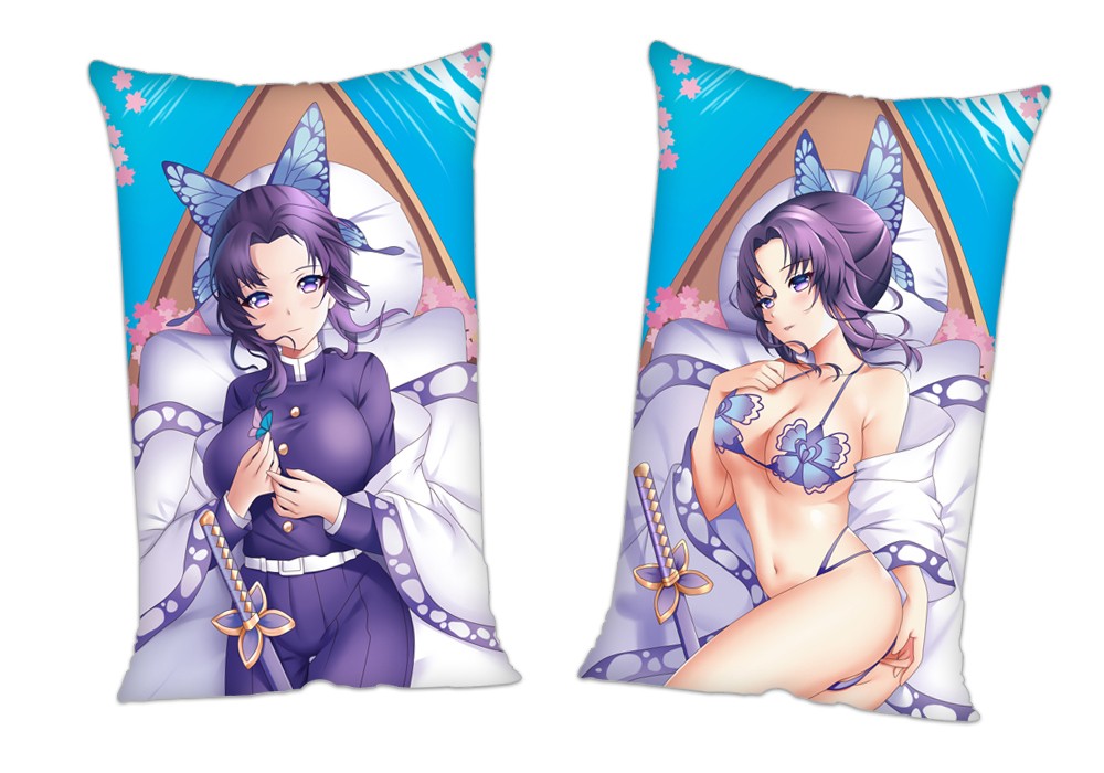 Demon Slayer Kimetsu no Yaiba Kochou Shinobu Anime 2 Way Tricot Air Pillow With a Hole 35x55cm(13.7in x 21.6in)