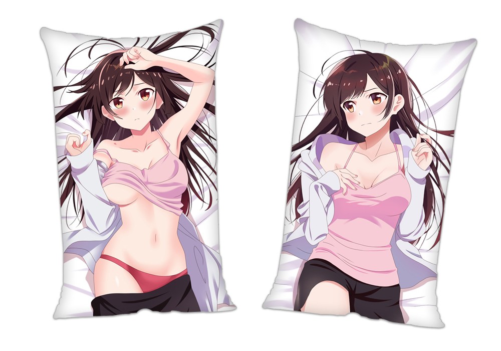 Kanojo Okarishimasu Ichinose Chizuru & Mizuhara Chizuru Anime 2Way Tricot Air Pillow With a Hole 35x55cm(13.7in x 21.6in)