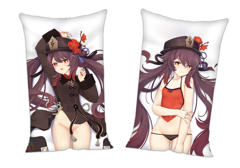 Hu Tao Genshin Impact Anime 2Way Tricot Air Pillow With a Hole 35x55cm(13.7in x 21.6in)