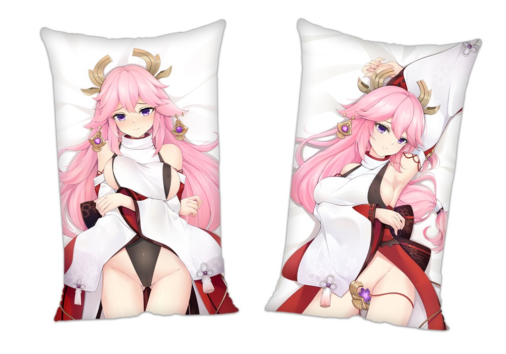 Genshin Impact Yae Miko Anime 2Way Tricot Air Pillow With a Hole 35x55cm(13.7in x 21.6in)