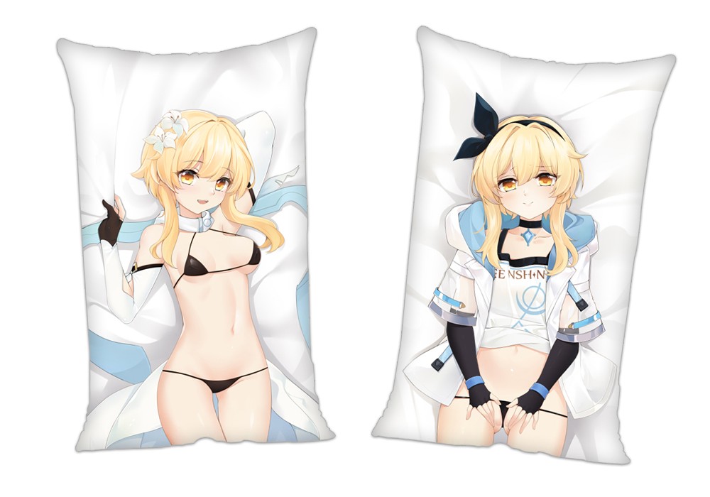 Genshin Impact Lumine Anime 2Way Tricot Air Pillow With a Hole 35x55cm(13.7in x 21.6in)
