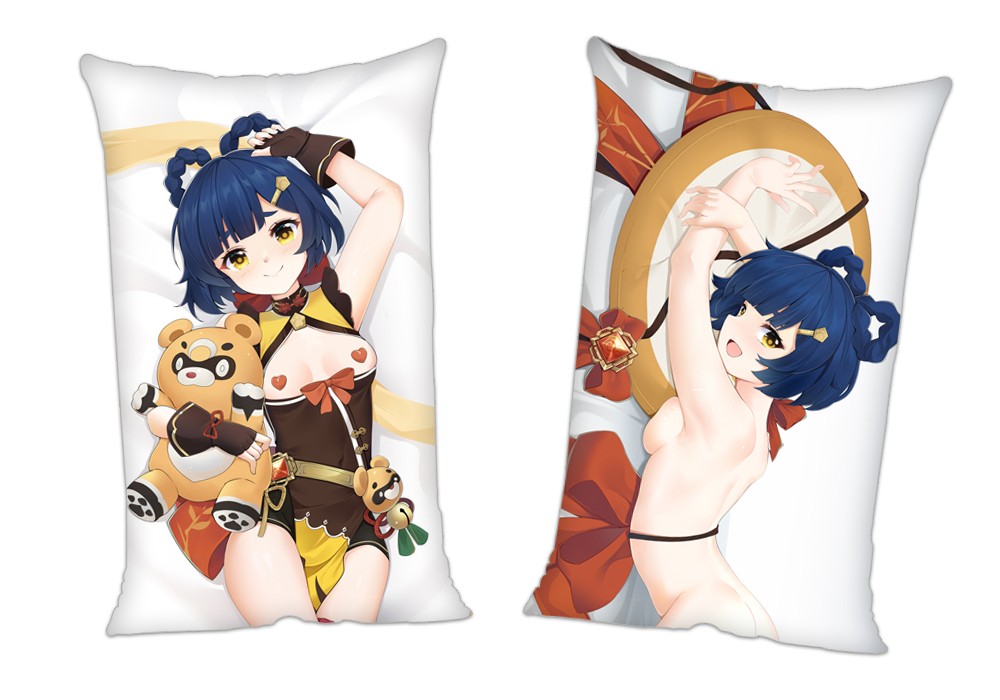 Genshin Impact Xiang Ling Anime 2Way Tricot Air Pillow With a Hole 35x55cm(13.7in x 21.6in)