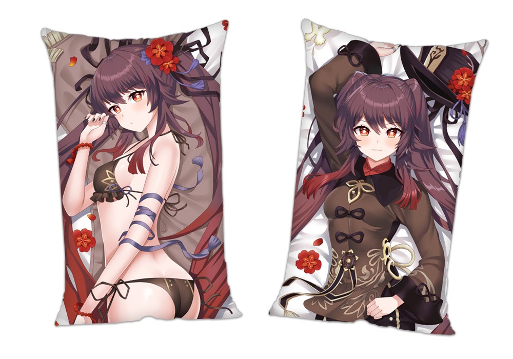 Genshin Impact Hutao Anime 2Way Tricot Air Pillow With a Hole 35x55cm(13.7in x 21.6in)