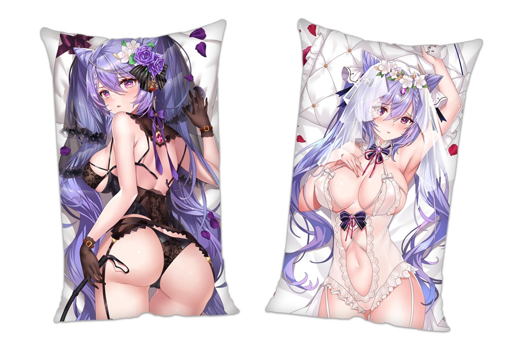 Genshin Impact Keqing Anime 2Way Tricot Air Pillow With a Hole 35x55cm(13.7in x 21.6in)