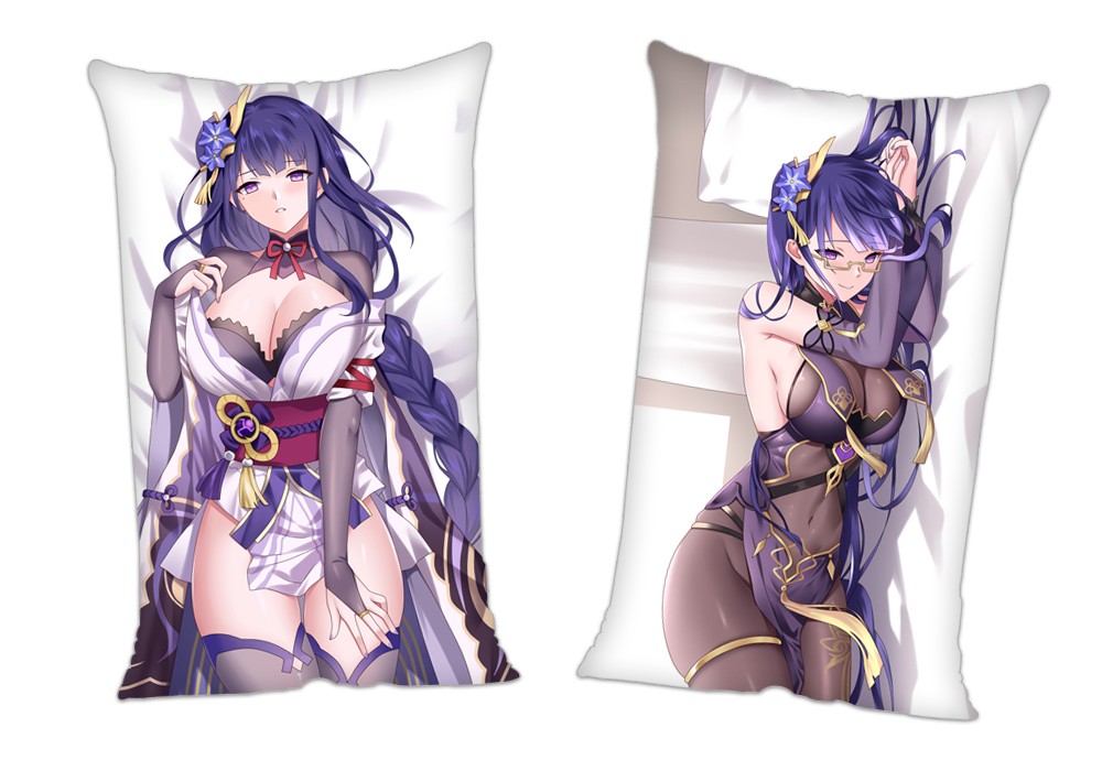 Genshin Impact Raiden Shogun Baal Anime 2Way Tricot Air Pillow With a Hole 35x55cm(13.7in x 21.6in)