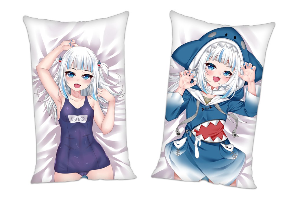 Virtual Youtuber Gawr Gura Anime 2Way Tricot Air Pillow With a Hole 35x55cm(13.7in x 21.6in)