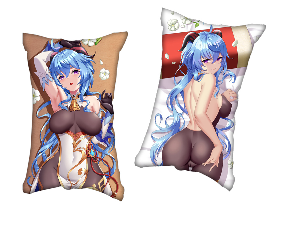 Genshin Impact Ganyu Anime 2 Way Tricot Air Pillow With a Hole 35x55cm(13.7in x 21.6in)