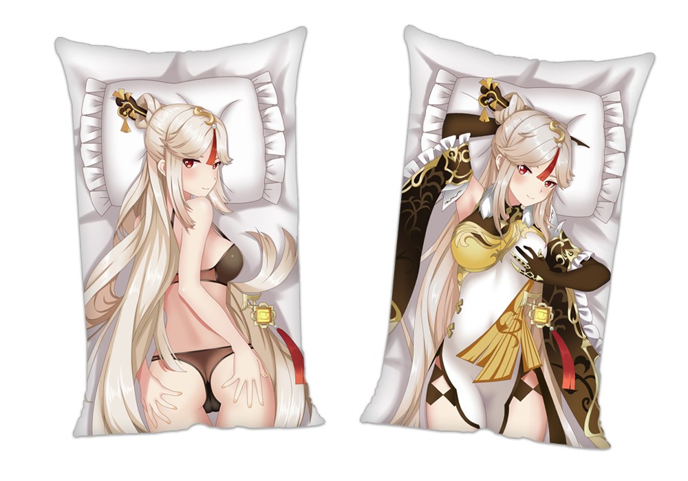 Genshin Impact Ningguang Anime 2 Way Tricot Air Pillow With a Hole 35x55cm(13.7in x 21.6in)