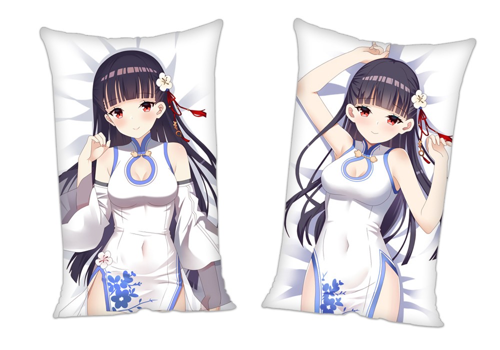 Warship Girls Yat Sen Anime 2Way Tricot Air Pillow With a Hole 35x55cm(13.7in x 21.6in)