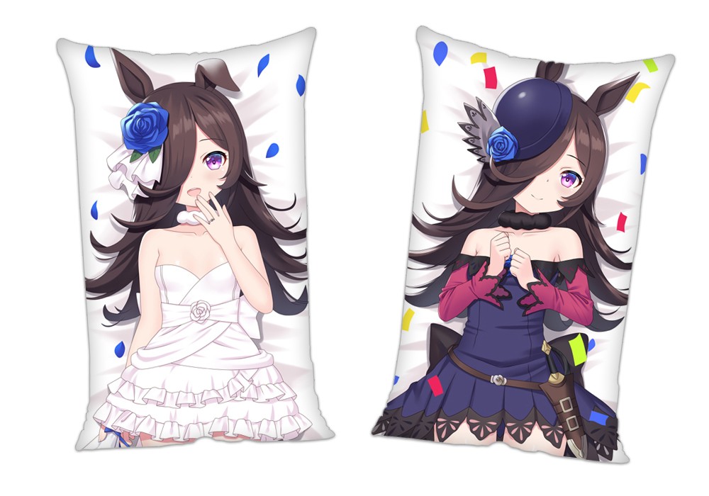 Uma Musume Pretty Derby Rice Shower Anime 2Way Tricot Air Pillow With a Hole 35x55cm(13.7in x 21.6in)