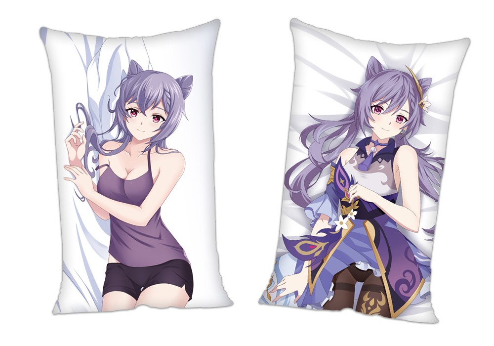 Genshin Impact Keqing Anime 2Way Tricot Air Pillow With a Hole 35x55cm(13.7in x 21.6in)