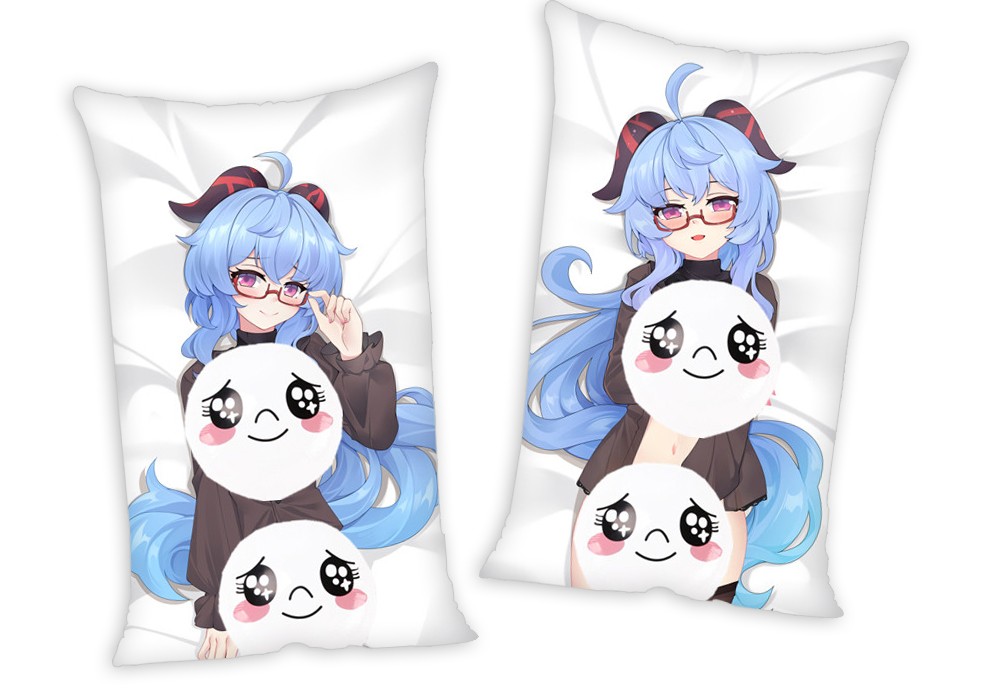 Genshin Impact Ganyu Anime Two Way Tricot Air Pillow With a Hole 35x55cm(13.7in x 21.6in)