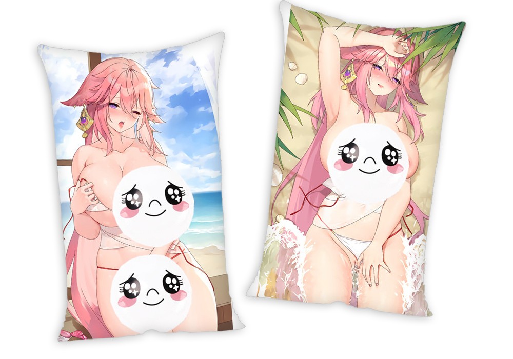 Genshin Impact Yae Miko Anime Two Way Tricot Air Pillow With a Hole 35x55cm(13.7in x 21.6in)