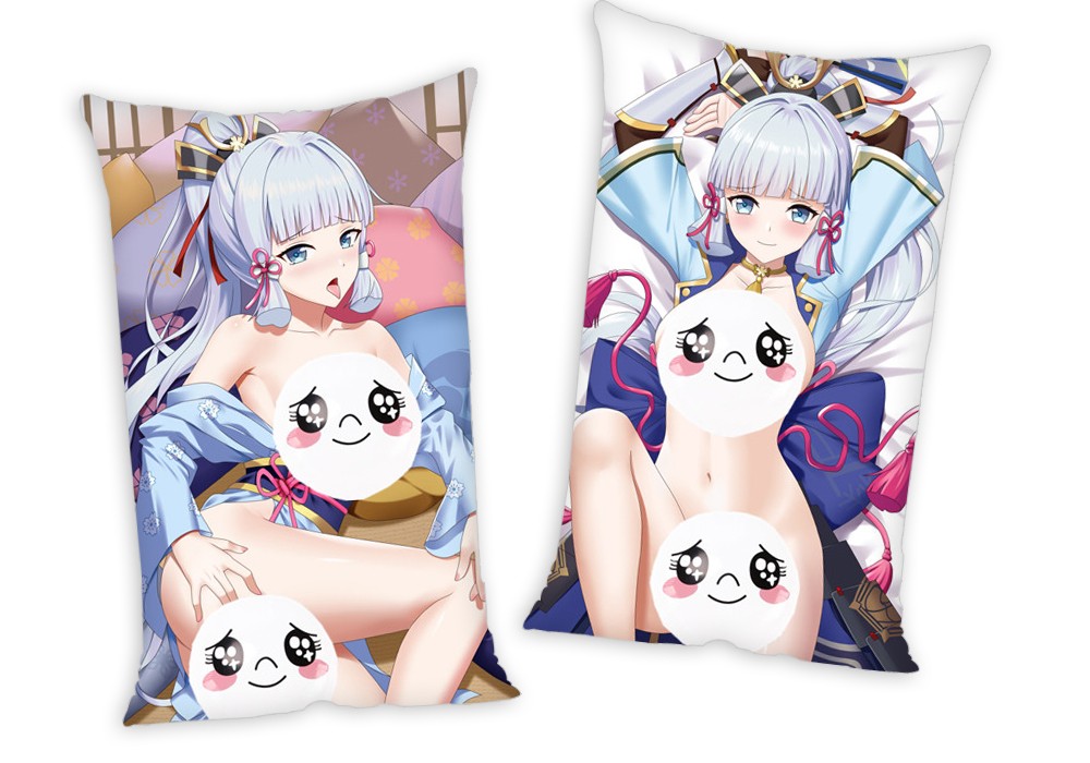 Genshin Impact Kamisato Ayaka Anime Two Way Tricot Air Pillow With a Hole 35x55cm(13.7in x 21.6in)