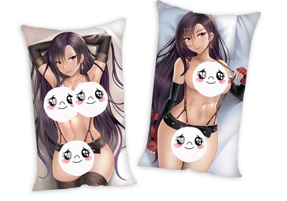Final Fantasy Tifa Lockhart Anime Two Way Tricot Air Pillow With a Hole 35x55cm(13.7in x 21.6in)