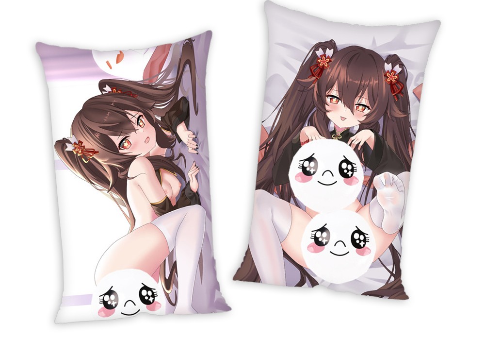 Genshin Impact Hutao Anime Two Way Tricot Air Pillow With a Hole 35x55cm(13.7in x 21.6in)