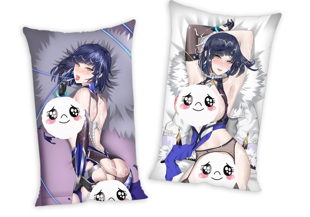 Genshin Impact Yelan Anime Two Way Tricot Air Pillow With a Hole 35x55cm(13.7in x 21.6in)
