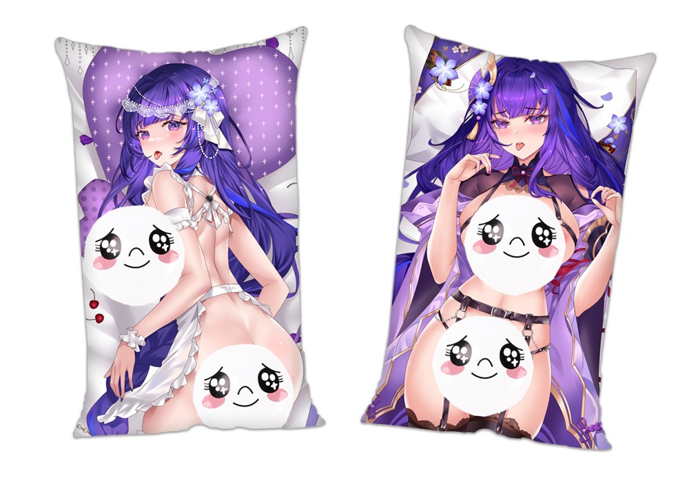 Genshin Impact Raiden Shogun Baal Anime 2Way Tricot Air Pillow With a Hole 35x55cm(13.7in x 21.6in)