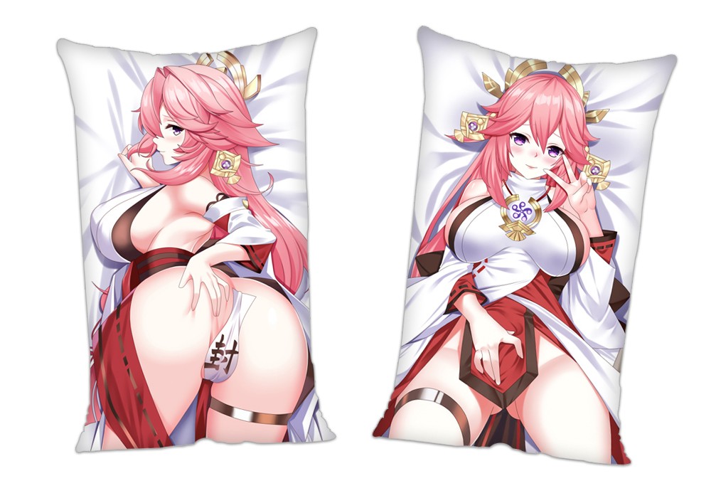 Genshin Impact Yae Miko Anime 2Way Tricot Air Pillow With a Hole 35x55cm(13.7in x 21.6in)