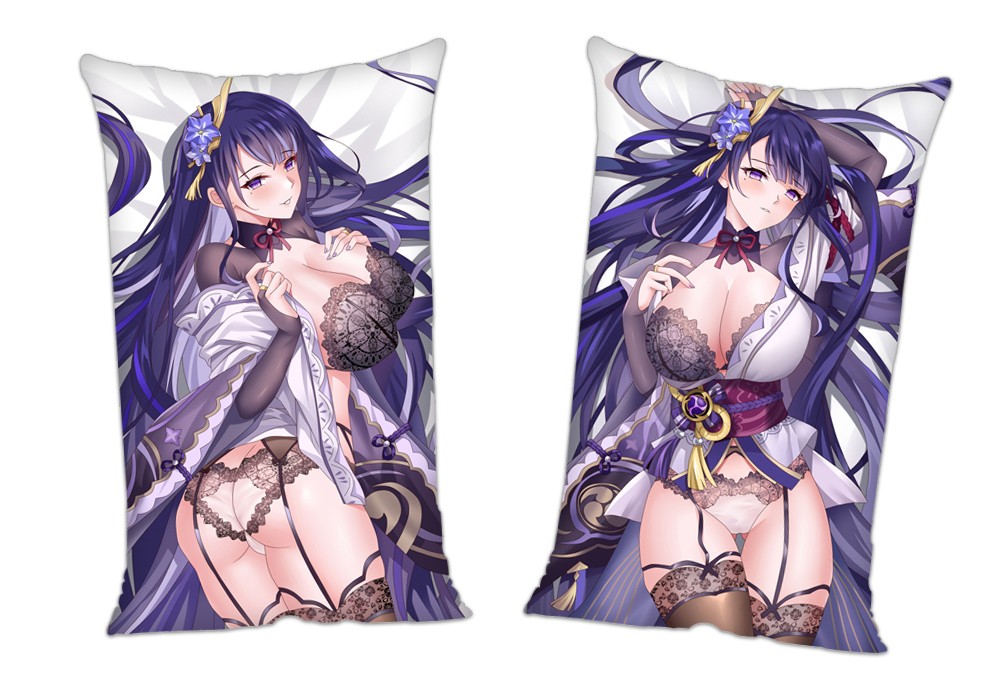 Genshin Impact Raiden Shogun Baal Anime 2Way Tricot Air Pillow With a Hole 35x55cm(13.7in x 21.6in)