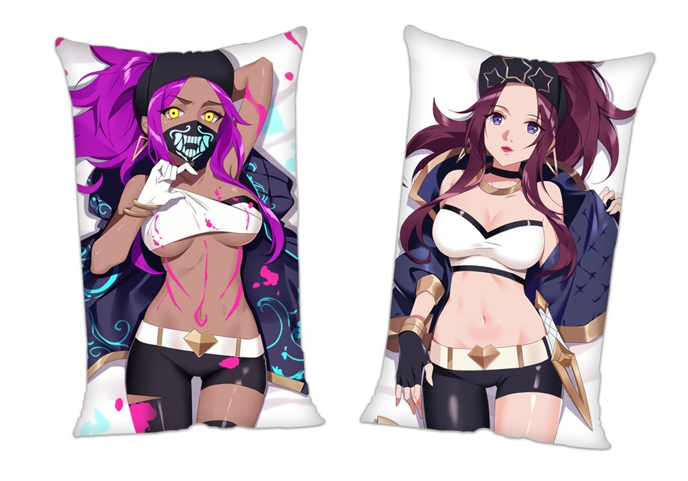 League of Legends Akali Anime 2Way Tricot Air Pillow With a Hole 35x55cm(13.7in x 21.6in)