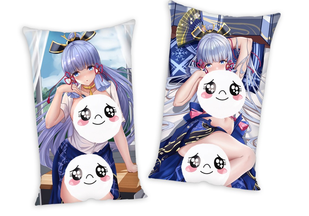 Genshin Impact Kamisato Ayaka Anime Two Way Tricot Air Pillow With a Hole 35x55cm(13.7in x 21.6in)