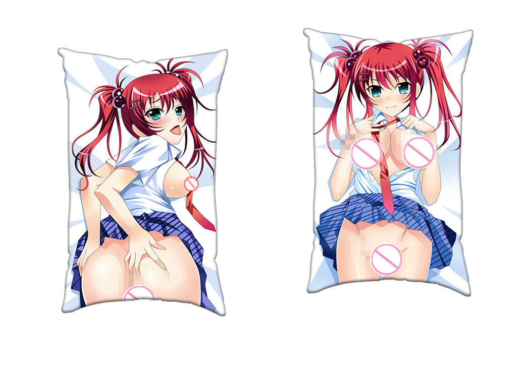 Adorable Red Hair Anime Girl Anime 2 Way Tricot Air Pillow With a Hole 35x55cm