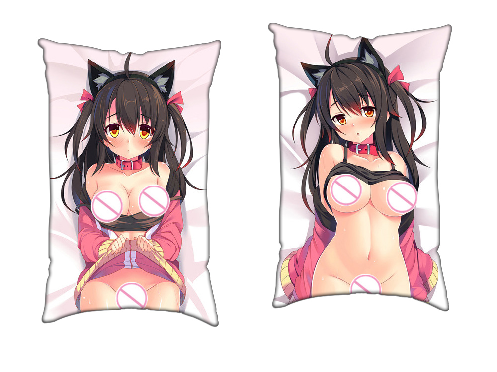 Cute Neko Girl Anime Two Way Tricot Air Pillow With a Hole 35x55cm(13.7in x 21.6in)