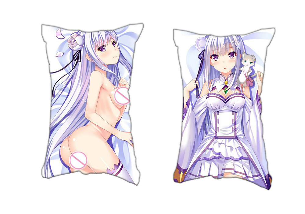 Re Zero Emilia Anime 2 Way Tricot Air Pillow With a Hole 35x55cm(13.7in x 21.6in)