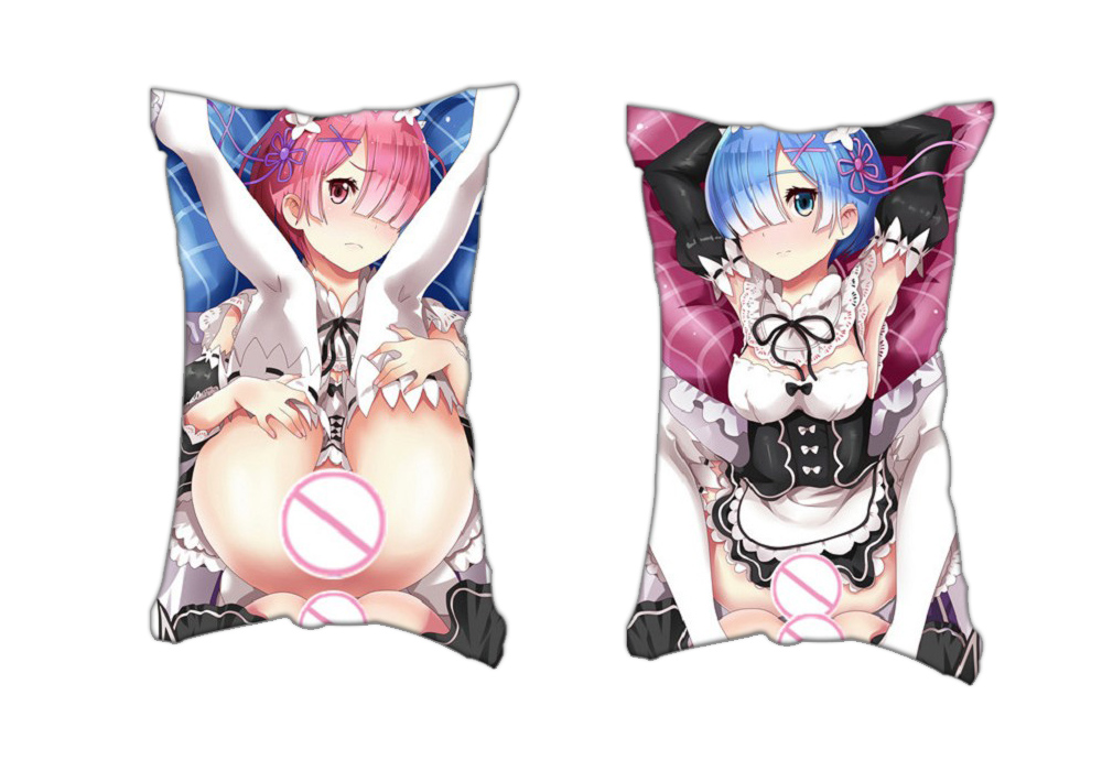 Re Zero Rem Ram Anime 2 Way Tricot Air Pillow With a Hole 35x55cm(13.7in x 21.6in)