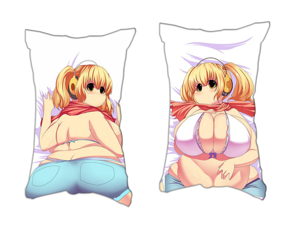 Yellow Haired Chubby Girl Anime 2 Way Tricot Air Pillow With a Hole 35x55cm(13.7in x 21.6in)