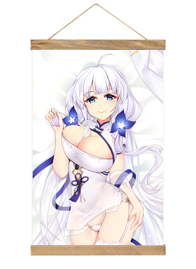 Azur Lane Illustrious Scroll Painting Wall Picture Anime Wall Scroll Hanging Home Decor