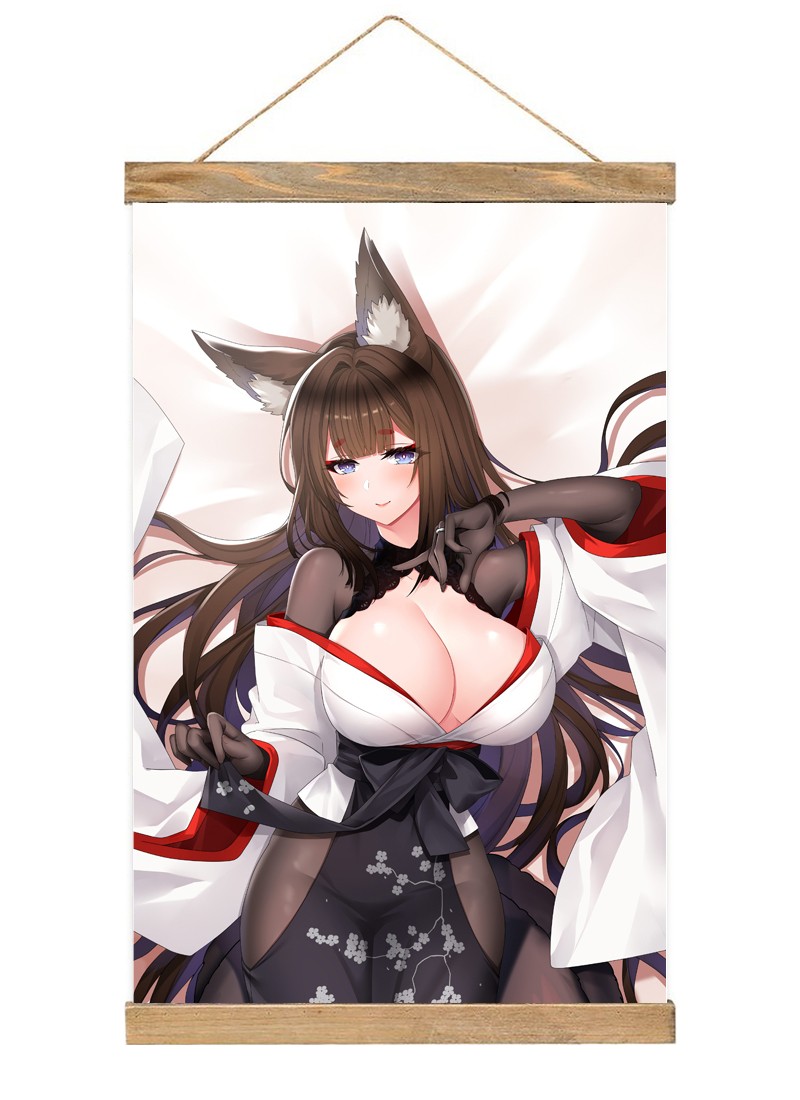 Azur Lane Amagi-1 Scroll Painting Wall Picture Anime Wall Scroll Hanging Home Decor