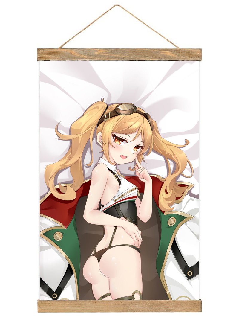 Azur Lane RN Leonardo Da Vinci-1 Scroll Painting Wall Picture Anime Wall Scroll Hanging Home Decor