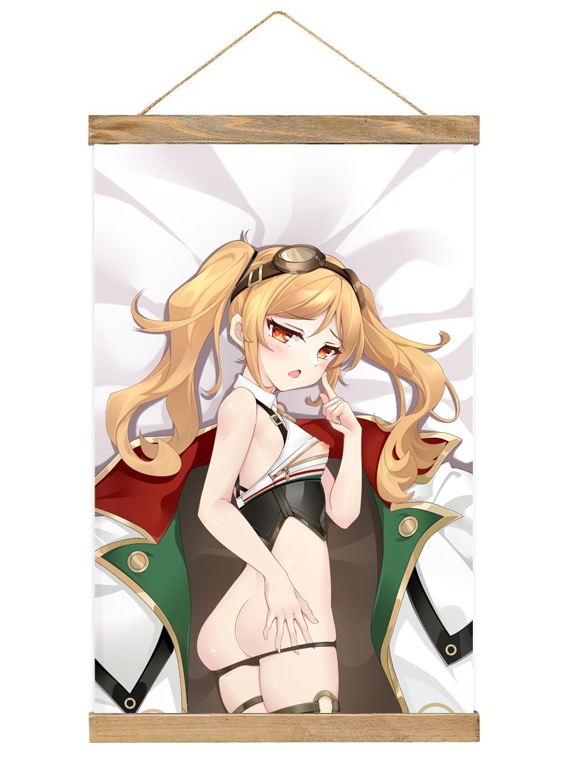 Azur Lane RN Leonardo Da Vinci Scroll Painting Wall Picture Anime Wall Scroll Hanging Home Decor