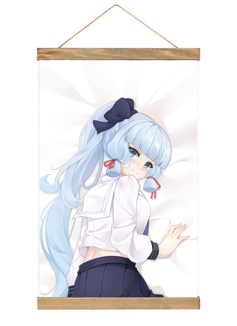 Genshin Impact Kamisato Ayaka-1 Scroll Painting Wall Picture Anime Wall Scroll Hanging Home Decor