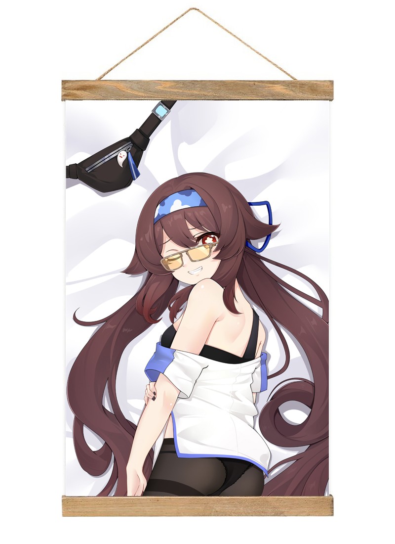 Genshin Impact Hutao - Scroll Painting Wall Picture Anime Wall Scroll Hanging Home Decor