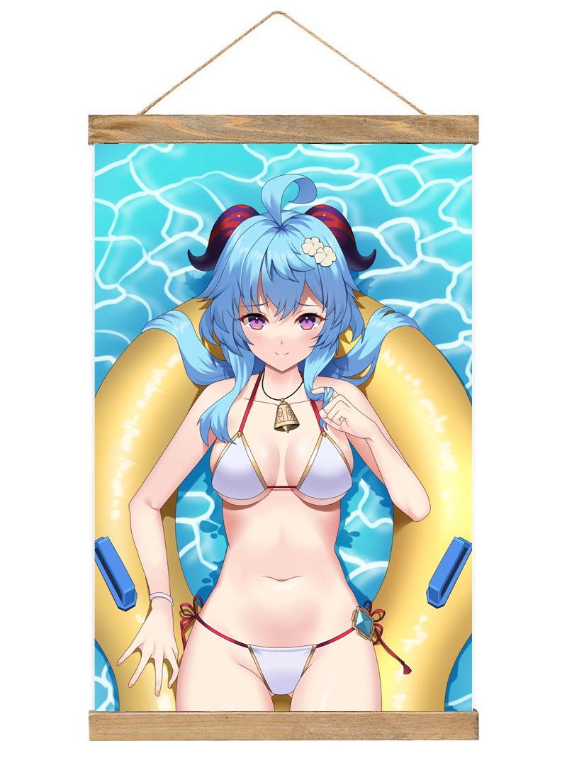 Genshin Impact Collei-1 Scroll Painting Wall Picture Anime Wall Scroll Hanging Home Decor