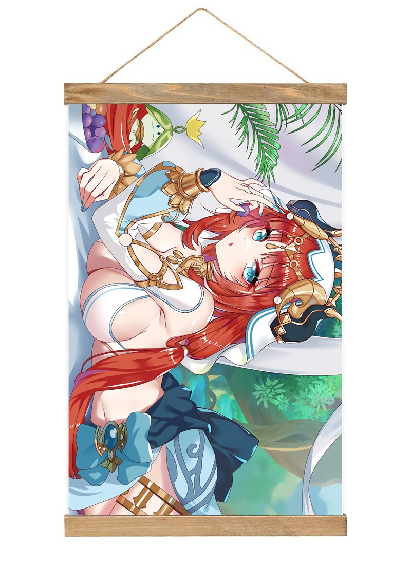 Genshin Impact Nilou Scroll Painting Wall Picture Anime Wall Scroll Hanging Home Decor